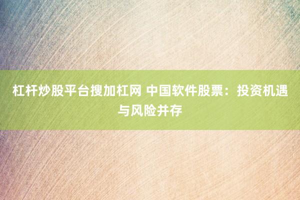 杠杆炒股平台搜加杠网 中国软件股票：投资机遇与风险并存
