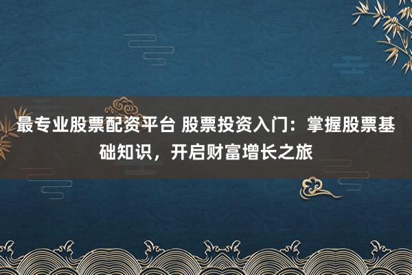最专业股票配资平台 股票投资入门：掌握股票基础知识，开启财富增长之旅