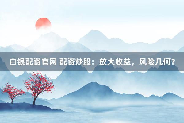 白银配资官网 配资炒股：放大收益，风险几何？