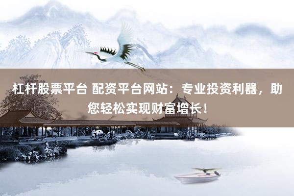 杠杆股票平台 配资平台网站：专业投资利器，助您轻松实现财富增长！