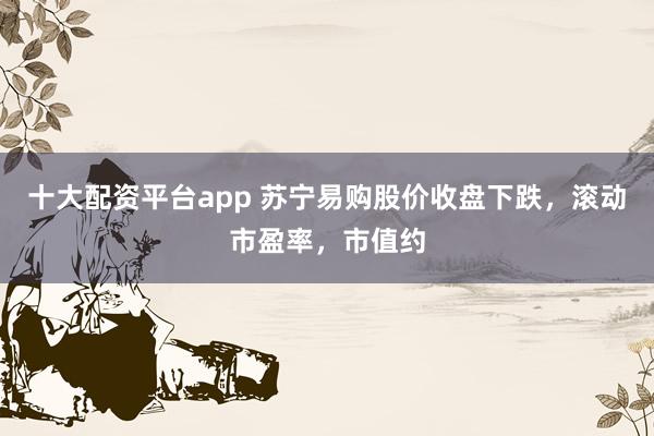 十大配资平台app 苏宁易购股价收盘下跌，滚动市盈率，市值约