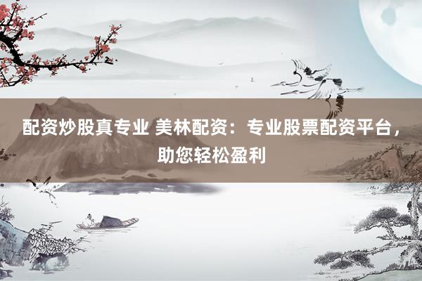 配资炒股真专业 美林配资：专业股票配资平台，助您轻松盈利
