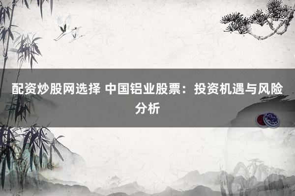 配资炒股网选择 中国铝业股票：投资机遇与风险分析