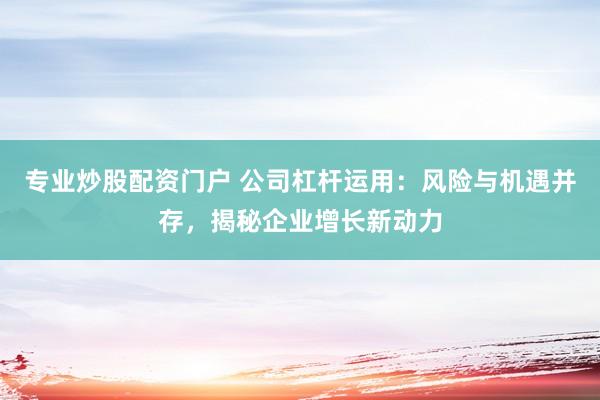 专业炒股配资门户 公司杠杆运用：风险与机遇并存，揭秘企业增长新动力