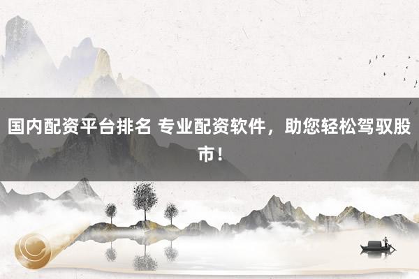 国内配资平台排名 专业配资软件，助您轻松驾驭股市！