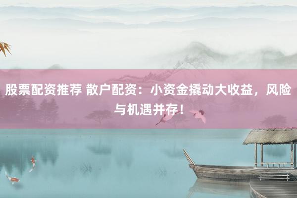 股票配资推荐 散户配资：小资金撬动大收益，风险与机遇并存！
