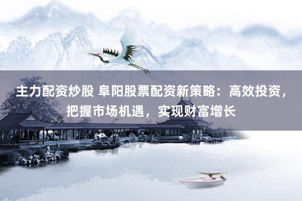 主力配资炒股 阜阳股票配资新策略：高效投资，把握市场机遇，实现财富增长