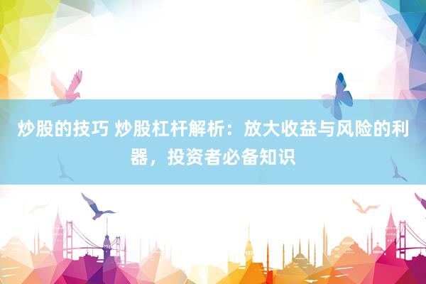 炒股的技巧 炒股杠杆解析：放大收益与风险的利器，投资者必备知识