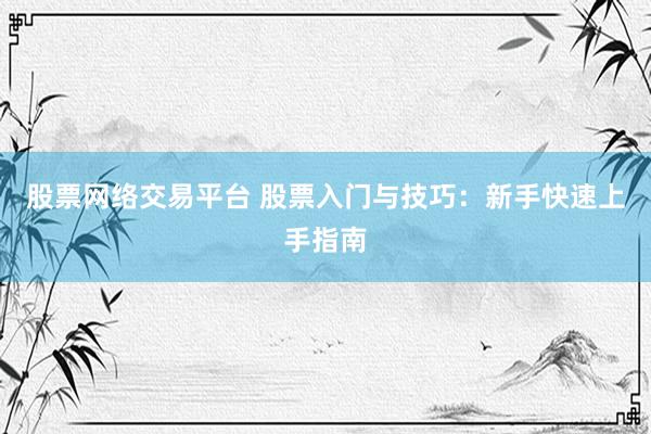 股票网络交易平台 股票入门与技巧：新手快速上手指南