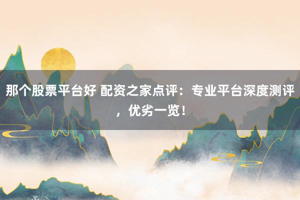 那个股票平台好 配资之家点评:专业平台深度测评,优劣一览!
