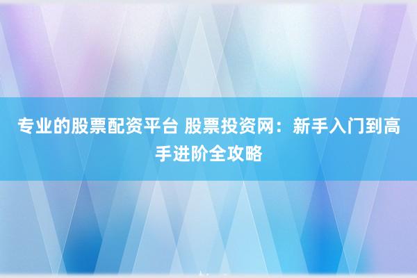 专业的股票配资平台 股票投资网：新手入门到高手进阶全攻略
